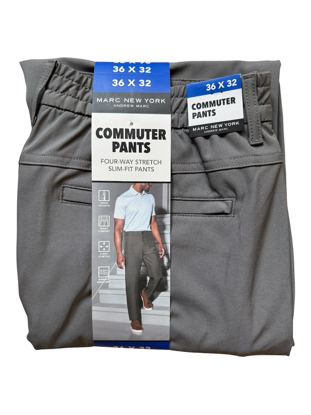 Marc New York Gray Commuter Chinos - Slim Fit